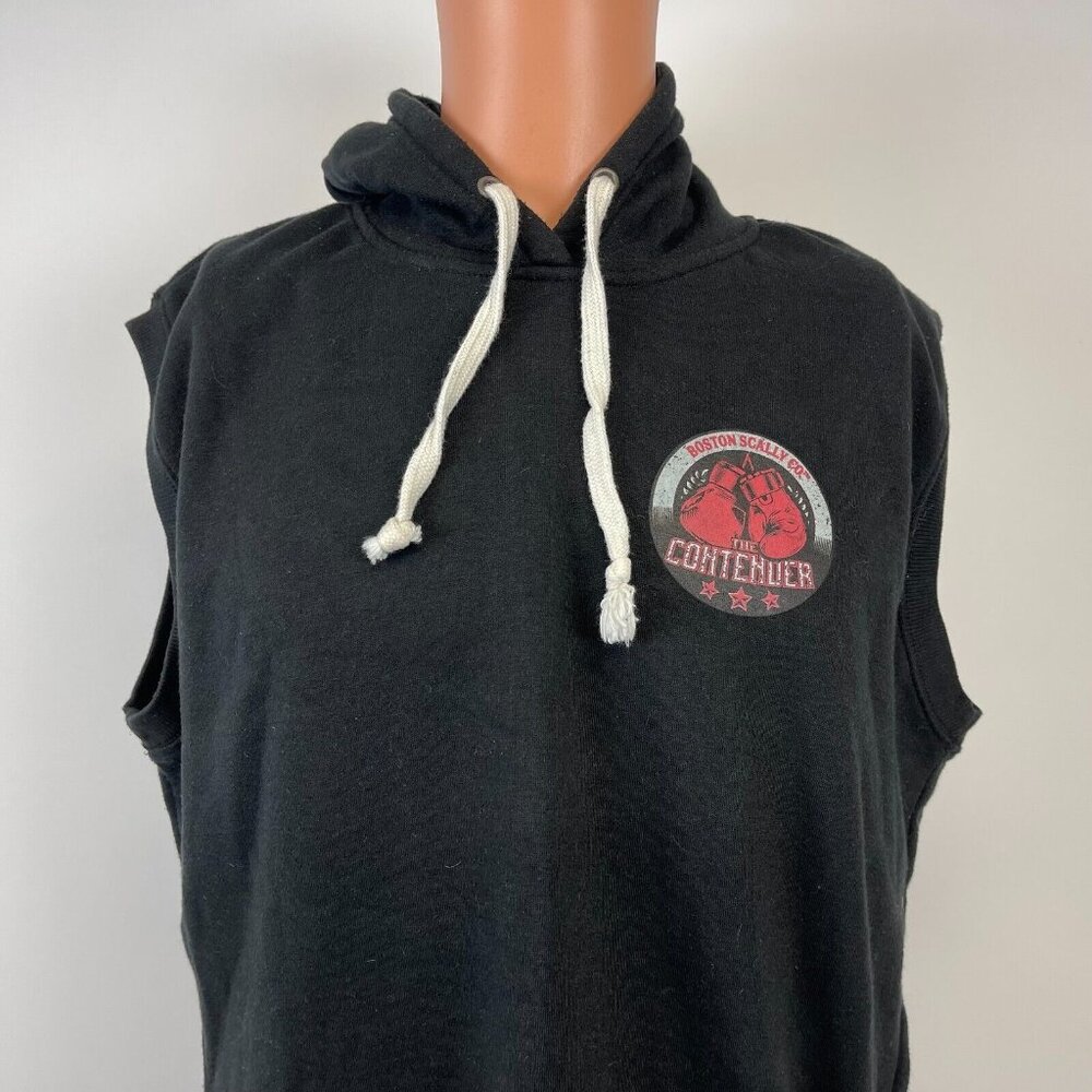 Boston Scally Cap The Contender Hoodie Sweatshirt Mens Size XL Black Boxing